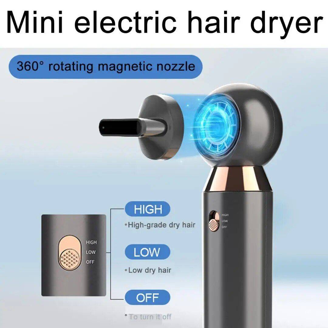 Leafless Hair Dryer 800W Fan 2 Speed Electric Negative Ionic Blower Portable Hair Dressing Dryer Hair Care & Styling Tools Health & Beauty Color : Gray 