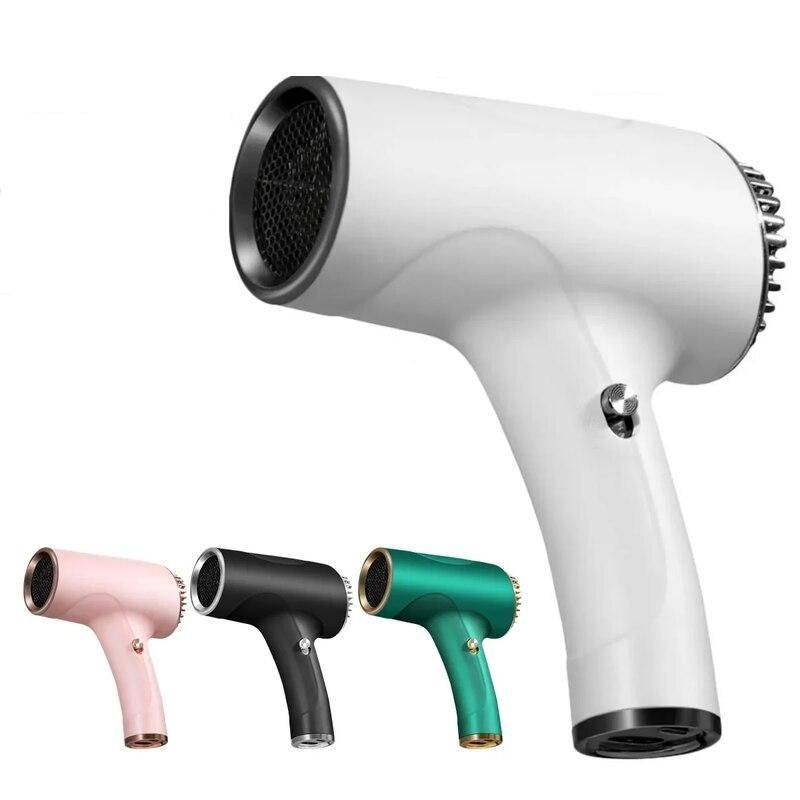 Portable Dual-Mode Wireless Hair Dryer – Fast Drying, Low Noise, Rechargeable for Travel & Home Hair Care & Styling Tools Health & Beauty Color : White|Green|Black|Pink 