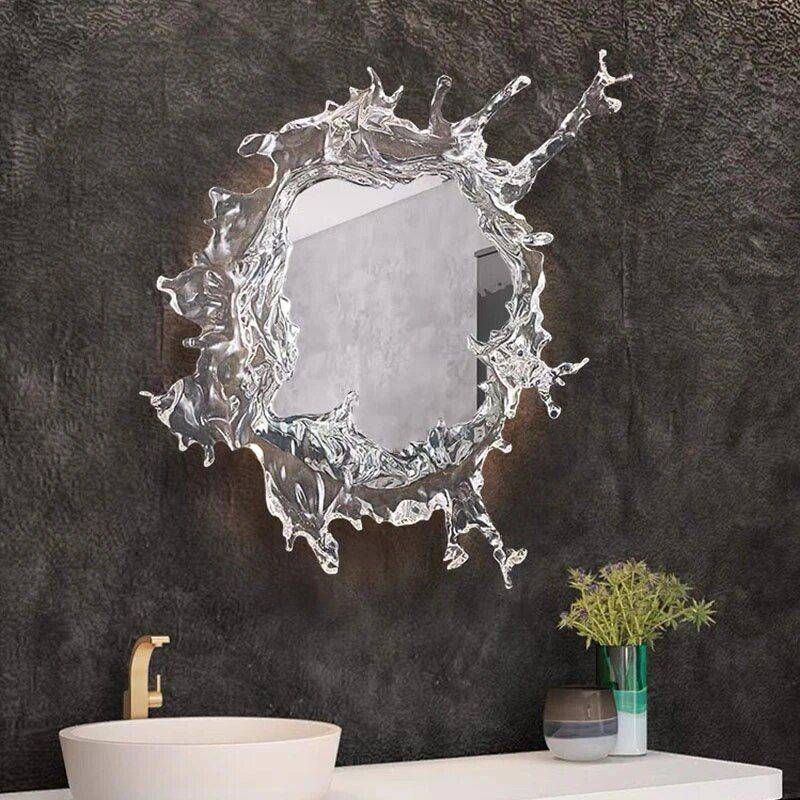 Luxury Water Spray Mirror Wall Lamp - Dimmable LED Deco Sconce for Modern Home Lighting Bathroom Size : 46cm|66cm 