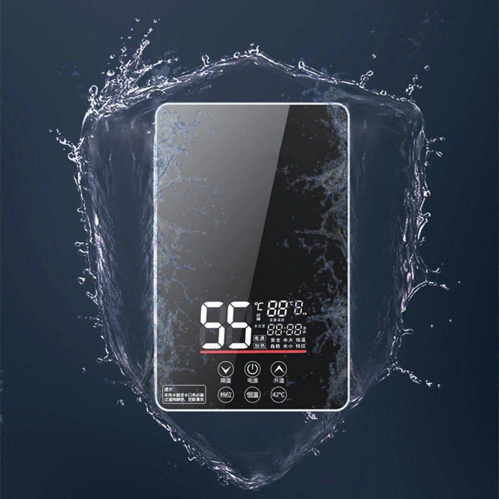 Electric Instant Hot Water Heater 6000W/7000W - Tankless Boiler with Digital Thermostat for Bathroom and Kitchen Bathroom Color : 6080W Black|7000W Blue|7000W Black|6080W Blue 