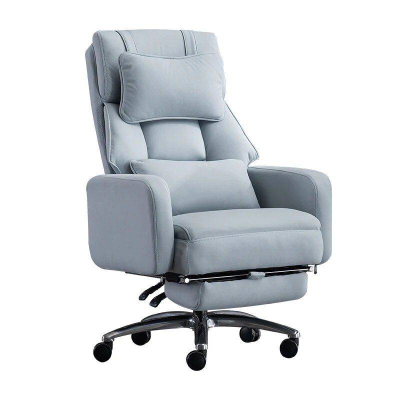 Luxury Swivel Executive Chair with Footrest and Ergonomic Design Furniture Color : Dark Gray|Light Gray|Gray-Blue|Emerald Green|Beige|Blue-Green|Orange|Ivory White|Olive-Green|Pink 